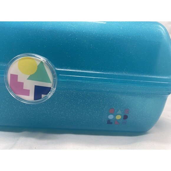 Caboodles RARE Blue Sparkle On The Go Girl Classic Cosmetic Makeup Travel Case - Picture 7 of 16